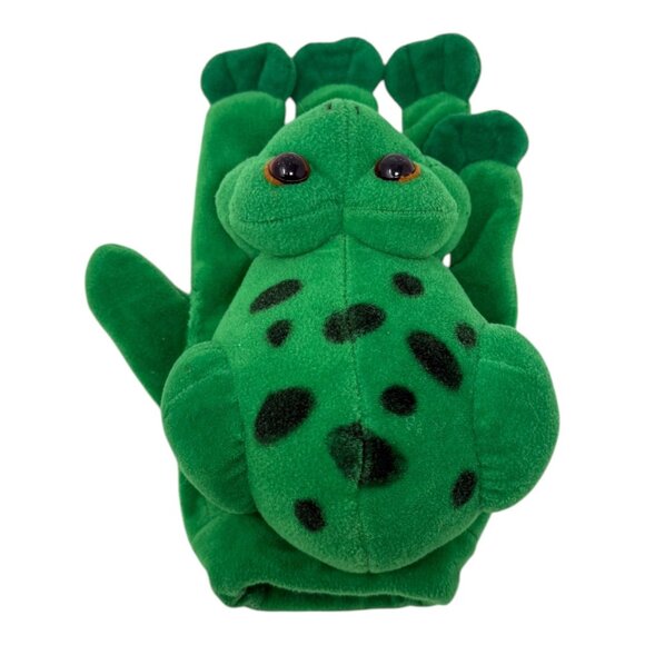 Plush Creations Green Spotted Frog Glove Puppet Stuffed Animal Plush Toy 1993 - Picture 7 of 9